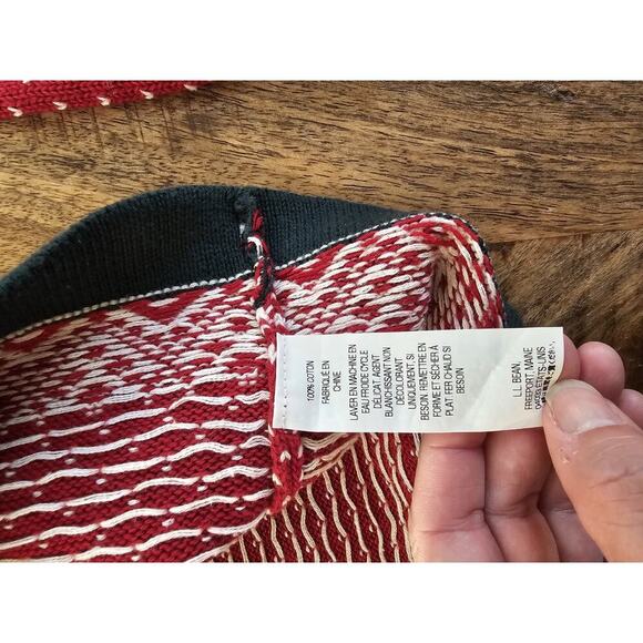 L.L Bean Kids Knit Sweater Nordic Fair Isle Birdseye Henley Sweater Girls 10-12 - Picture 3 of 7